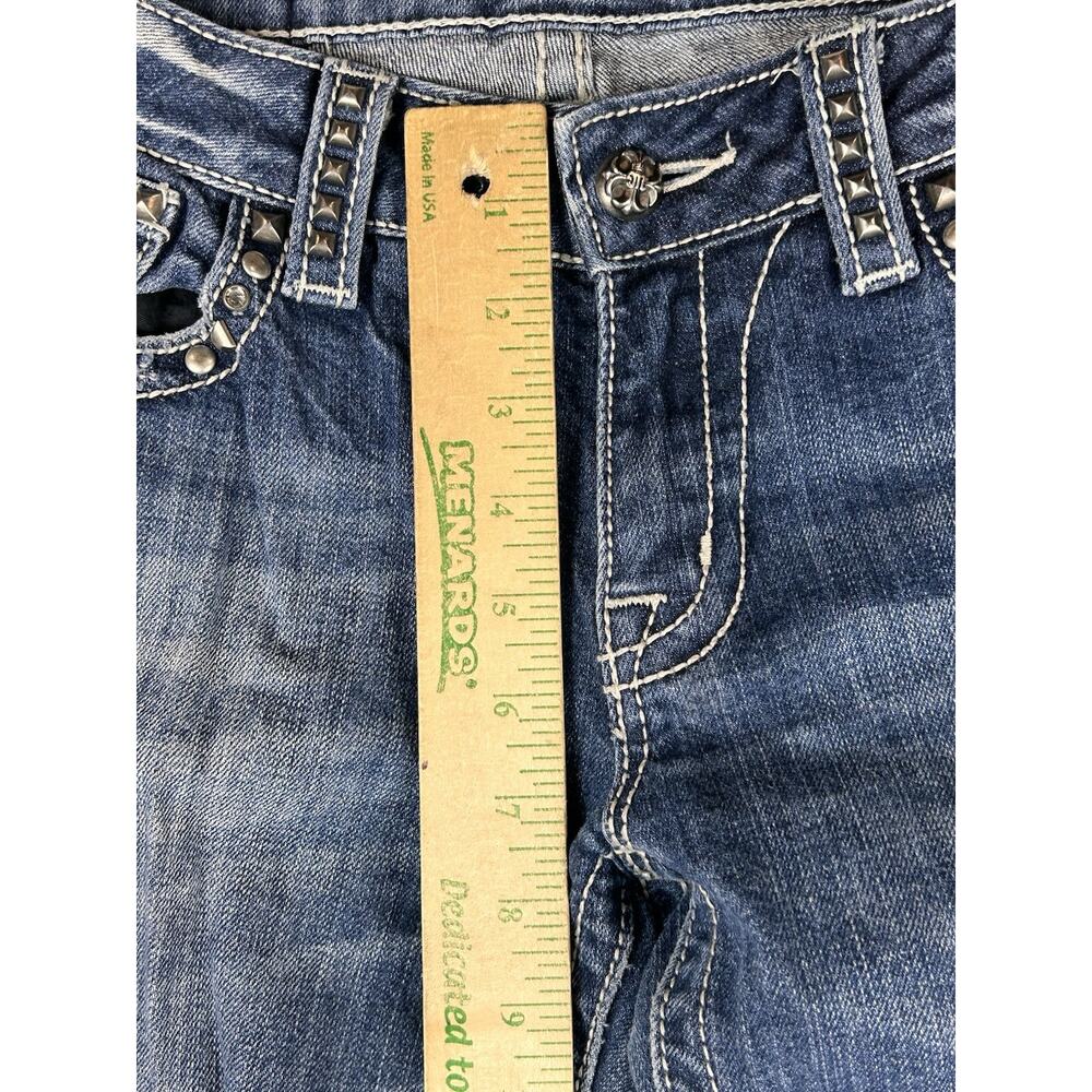 Miss Me Jeans Womens Sz 30 Boot Bootcut Blue Studded Denim Embroidered Y2K Flap - Picture 5 of 9